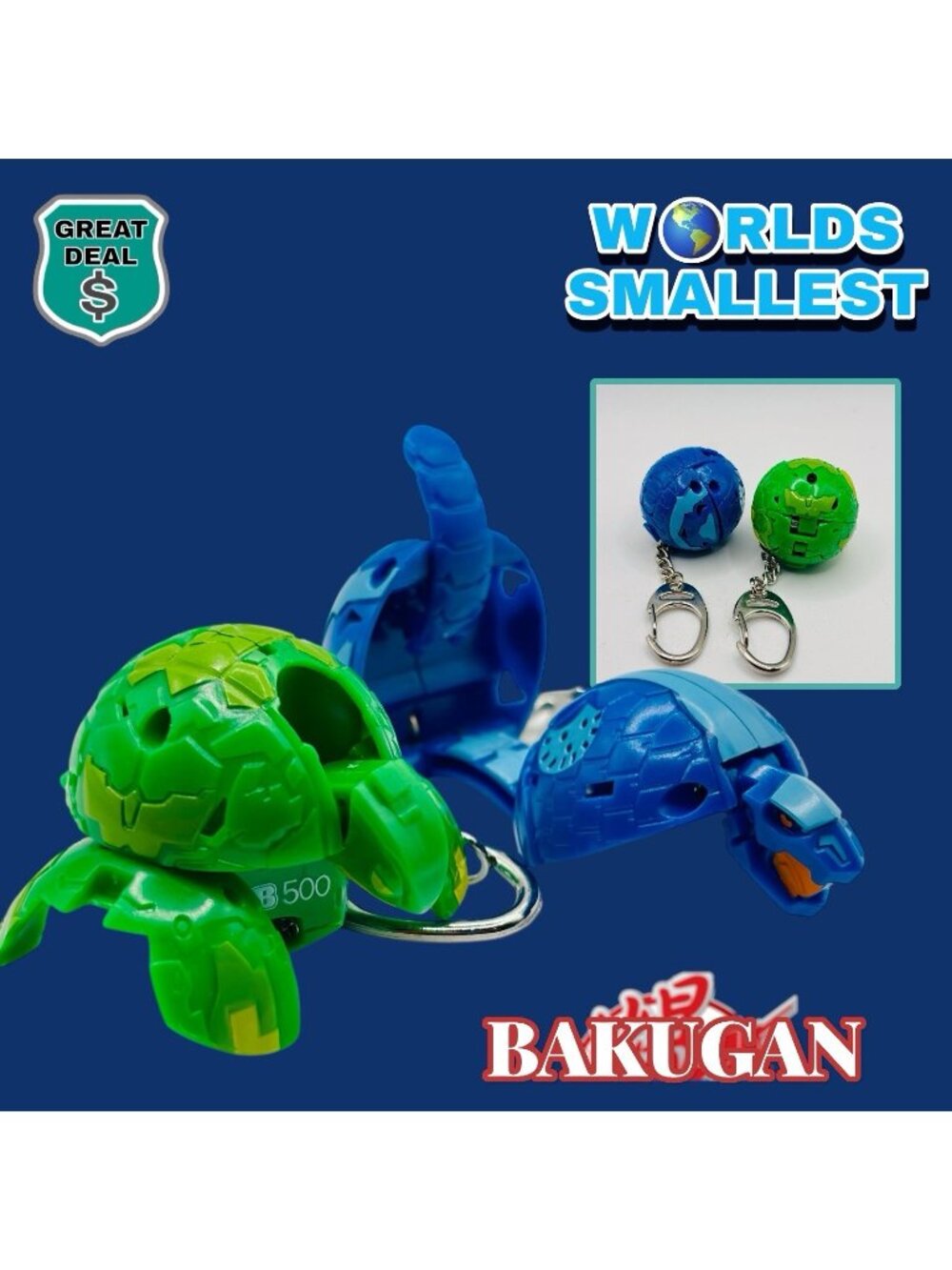 Worlds Smallest Bakugan Fangzor & Turtonium Keychains!
